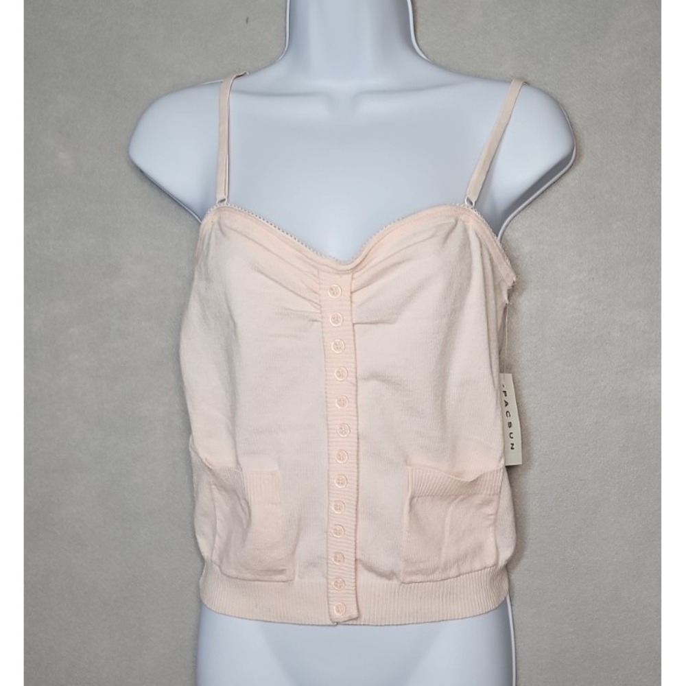 Beverly & Beck Womens Pink Cami‎ Knit Crop Top Size Medium NWT
